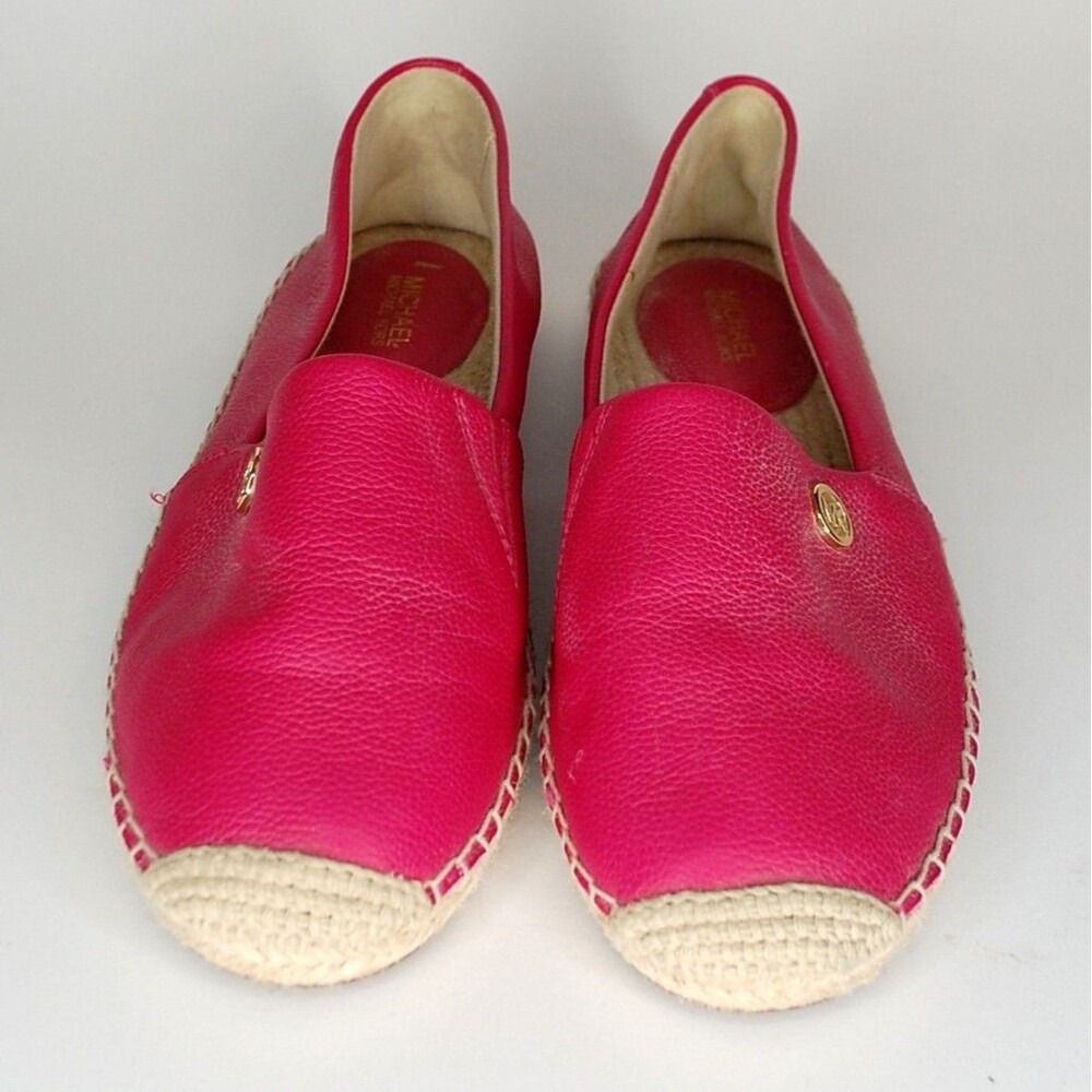 Michael Kors Kendrick Espadrille Flats Shoes Hot Pink Leather Women’s 7M
